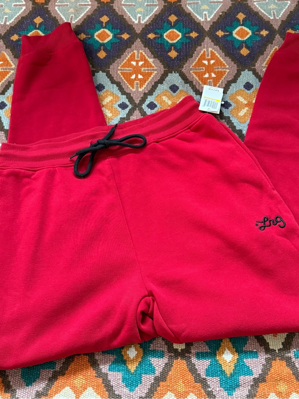 LRG Lifted Research Group Men's Red Joggers Sweatpants Men’s Size Medium NEW